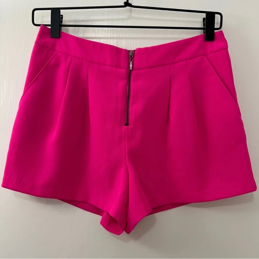 Forever 21 Hot BARBIE Pink Pleated High Waist Shorts Pockets - Women's XS